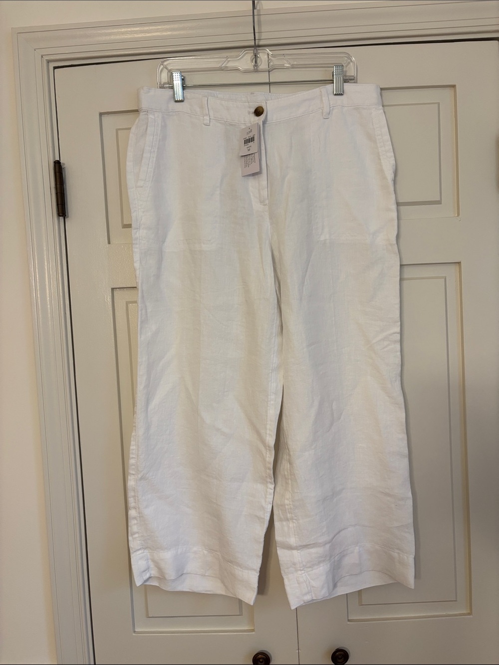 J. Jill White Love Linen Wide Leg Pants M NWT
